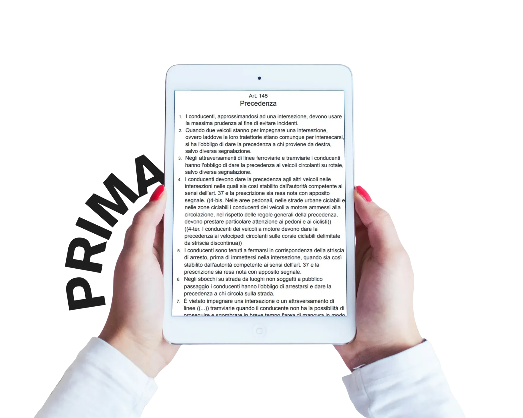 Prima: una pagina del manuale di teoria, un muro di testo